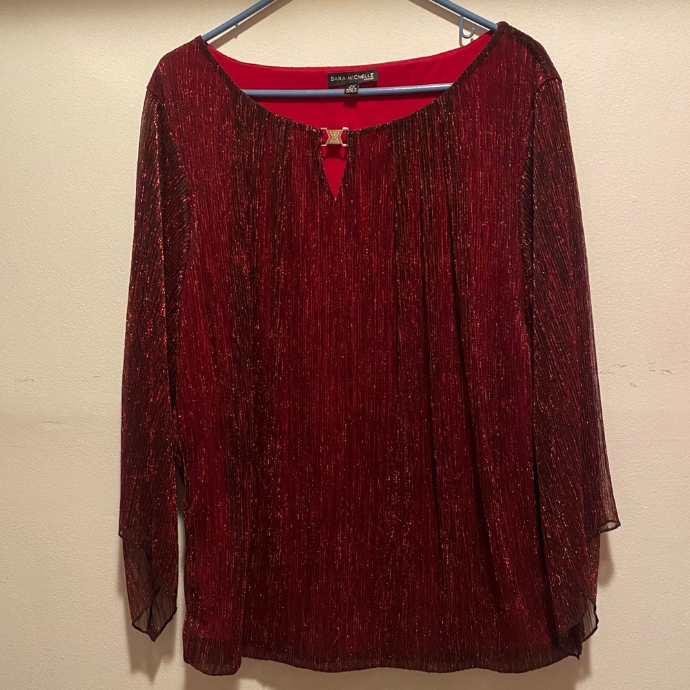 2x Red Sara Michelle Bling Blouse